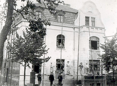 Verputzarbeiten an einem Haus in der Ziegenhainer Straße in Homberg (Efze), vor 1914