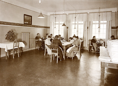 Nähzimmer in der Landes-Heil- und Pflegeanstalt Herborn, um 1925