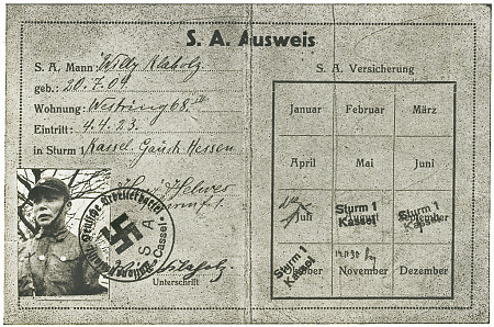 Ausweis eines Kasseler SA-Manns, 1923