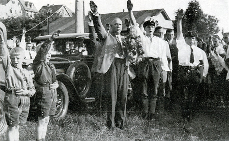 Gregor Strasser auf einer Kundgebung in Friedberg, 12. Juni 1932