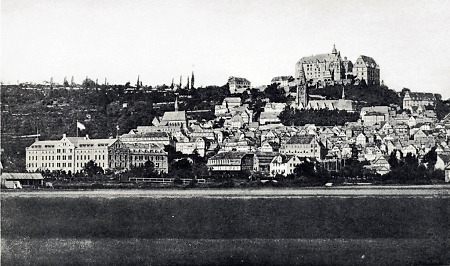 Blick von Süden auf Marburg, um 1875