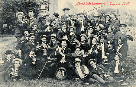 Kneipkarte vom Abschiedskommers, August 1907