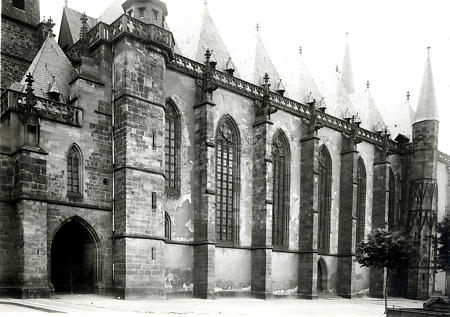Stadtkirche in Friedberg, um 1900