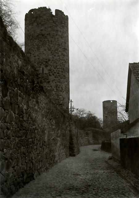 Stadtmauer in Fritzlar, um 1900