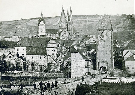 Ansicht von Gelnhausen von Süden, um 1865