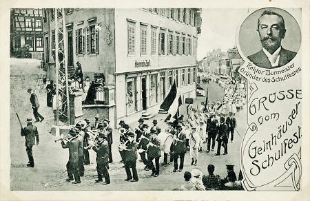 Festzug anlässlich des Schulfestes in Gelnhausen, 1910