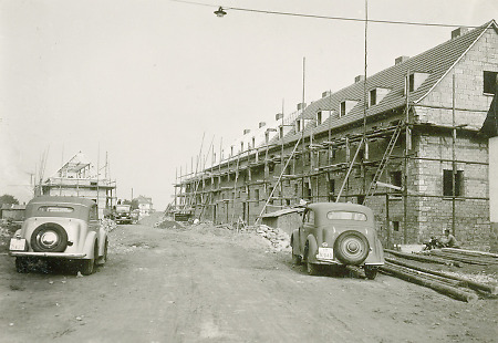 Bauarbeiten in der Gelnhäuser Siedlung Weiherfeld, um 1937