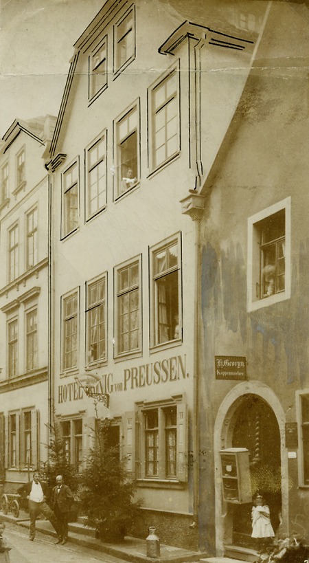 Das Hotel König von Preußen in der Langgasse in Gelnhausen, um 1900
