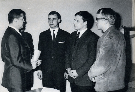 Studentische Vertreter in Marburg im Gespräch mit dem Rektor, 1966
