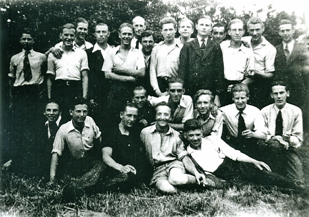 Niederländische Zwangsarbeiter im Lager Kassel Schönfeld, August 1943