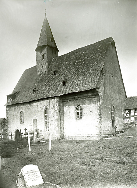 Die alte Kirche von Schönstadt von Südosten, vor 1896