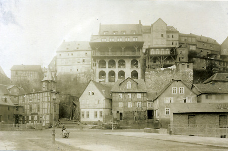 Der Marburger Pilgrimstein und die Oberstadt von Osten, 1903