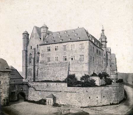 Das Marburger Schloss von Westen, 1869-1878
