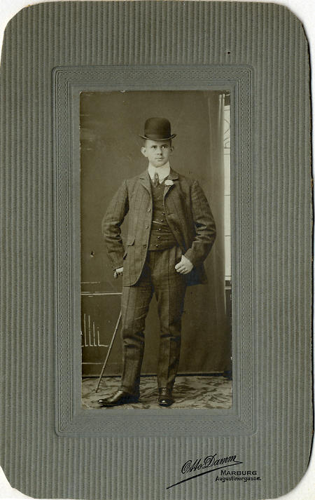 Junger Mann aus Marburg, Sommer 1907