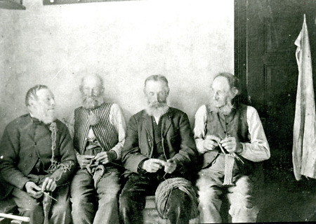 Hinterländer Männerstrickstube in Bottenhorn, um 1890