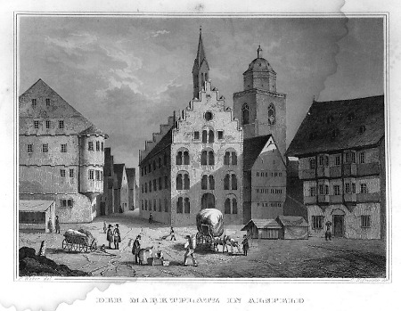Ansicht des Alsfelder Marktplatzes, 1849