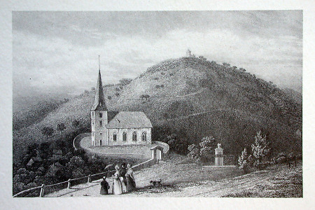 Ansicht der Bergkirche zu Auerbach, um 1835