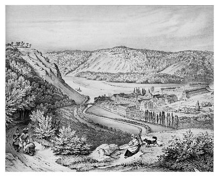 Blick auf Bad Karlshafen, Mitte 19. Jahrhundert