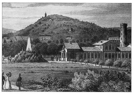Sprudel und Badehaus in Bad Nauheim, 1850