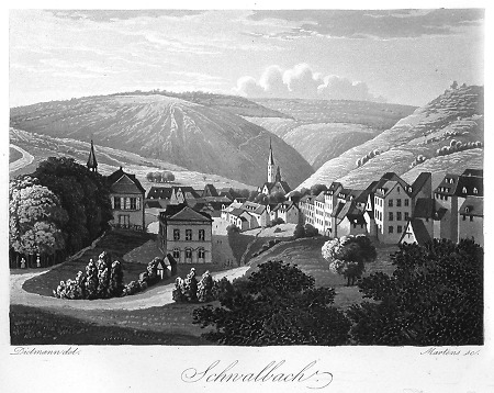 Blick auf Schwalbach, um 1830