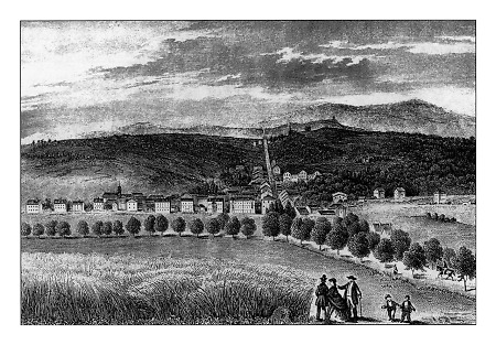 Ansicht von Bad Soden, gesehen aus der Gegend des heutigen Musikerviertels, um 1865