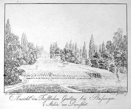 Blick in den Prinz-Emil-Garten, um 1800