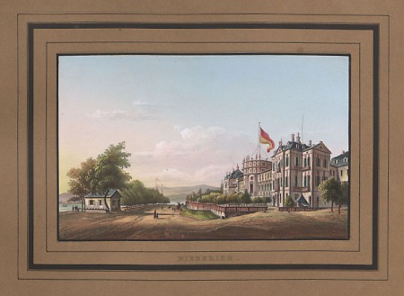 Blick auf Schloss Biebrich, 1848