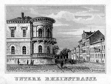 Ansicht der unteren Rheinstraße, 1849