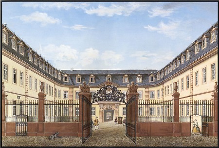 Stadtpalais des Prinzen Georg Wilhelm, Ansicht von der Hofseite, 1857