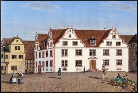 Blich auf den Marktplatz mit Haus des Landgrafen Johannes, 1860