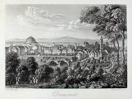 Ansicht Darmstadts von Süden, Anfang 19. Jahrhundert