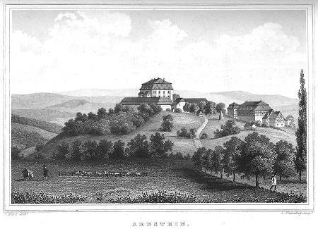 Ansicht von Schloss Arnstein nahe Eichenberg, 1850