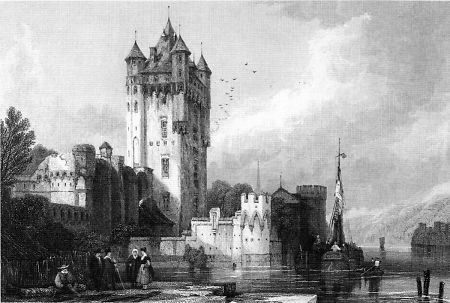 Der gotische Tum in Eltville, 1834