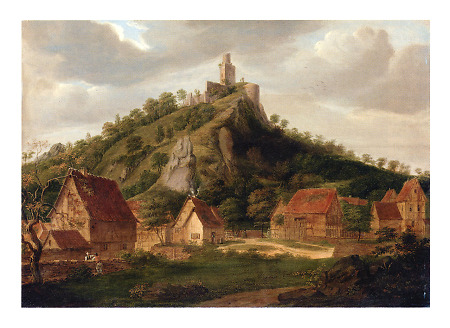 Ansicht von Burg Falkenstein im Taunus, um 1830