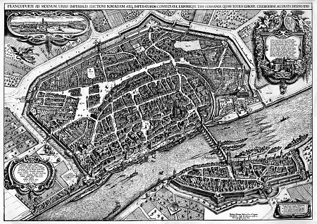 Ansicht Frankfurts aus der Vogelperspektive, 1628