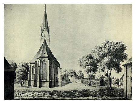 Ansicht der Nicolaikirche zu Korbach, um 1830