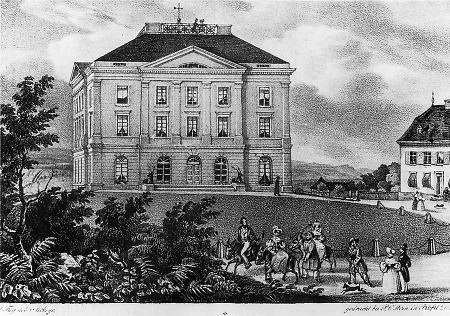Ansicht des Jagdschlosses Platte, um 1825