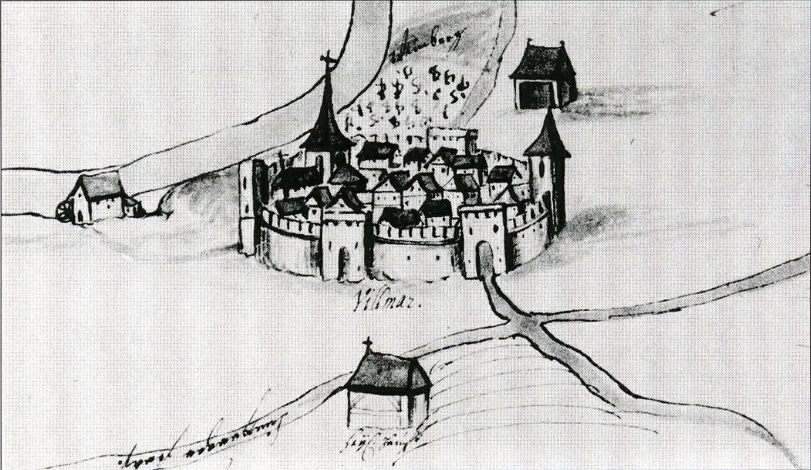 Ansicht Villmars, Ausschnitt aus einem Flurplan, um 1740