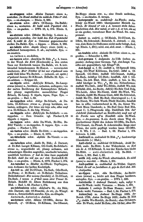 Page View: Volume 1, Columns 303–304