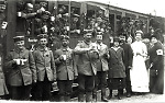 Vorschaubild Verabschiedung an die Front am Bahnhof von Niederaula (?), um 1914