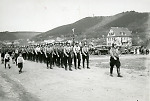 Vorschaubild Aufmarsch von Feuerwehrmännern am Afföller in Marburg, um 1938