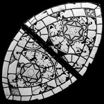 Vorschaubild Kreisrosette mit Efeublättern und Sternen
