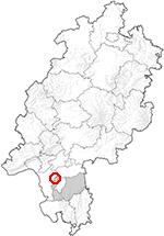 Outline map of Hessen