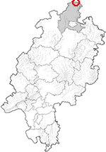 Outline map of Hessen