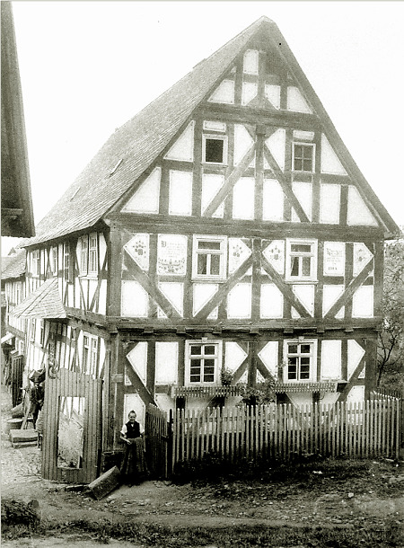 Bauernhaus in Rollshausen, um 1920