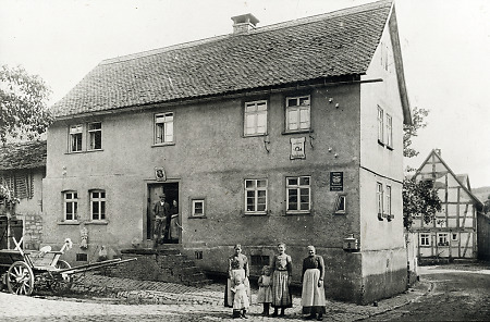 Haus in der Untergasse (Rittergasse) in Queckborn, um 1910