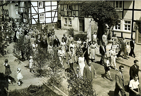 Festzug beim Sängerfest in Wetterburg, 1955