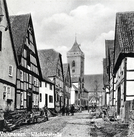 Ansicht der Wächterstraße in Volkmarsen, um 1938
