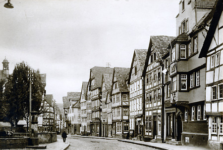Die Fritzlarer Straße in Melsungen, um 1938