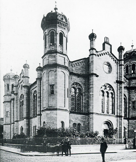 Die Synagoge der liberalen jüdischen Gemeinde in Darmstadt, um 1910?